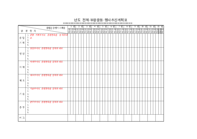 전체,부문운동,행사추진계획표 전체,부문운동,행사추진계획표